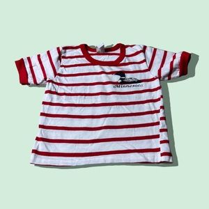 Vintage Toddler Minnesota State Loon Red And White Striped Single Stitch Tee